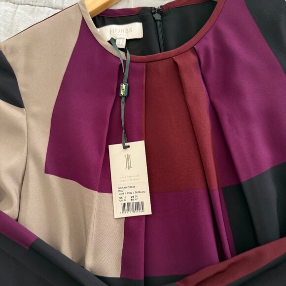 Hobbs Long Sleeve Dress New NWT 8 Multi-Colored - Picture 5 of 11